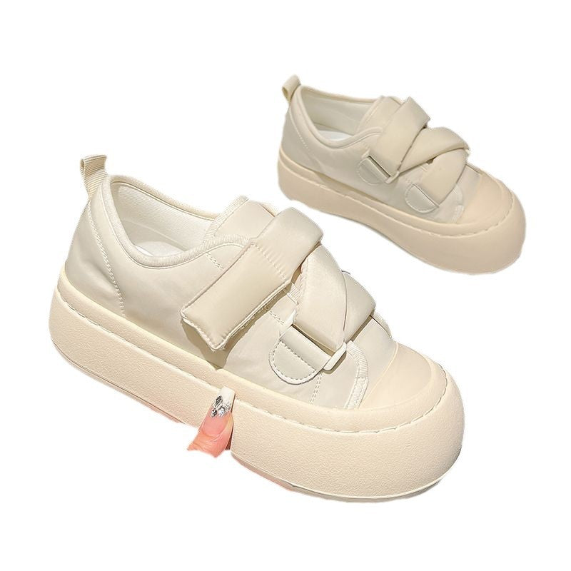 Damen Sneaker High Heels Plateau Klettverschluss