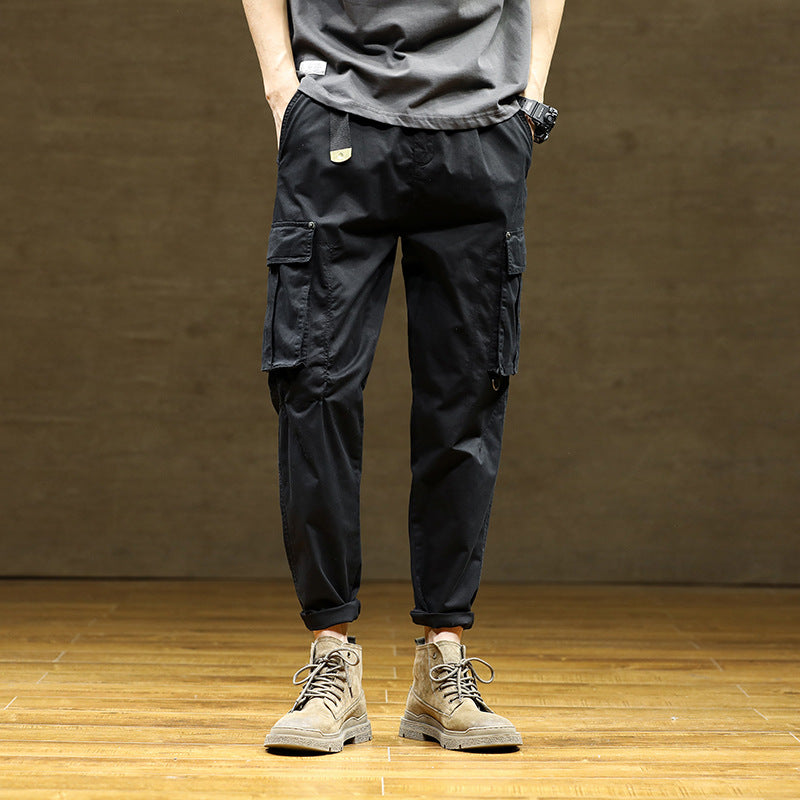 Herren Cargo-Hose Bequem mit verstellbarem Bund und vielen Taschen