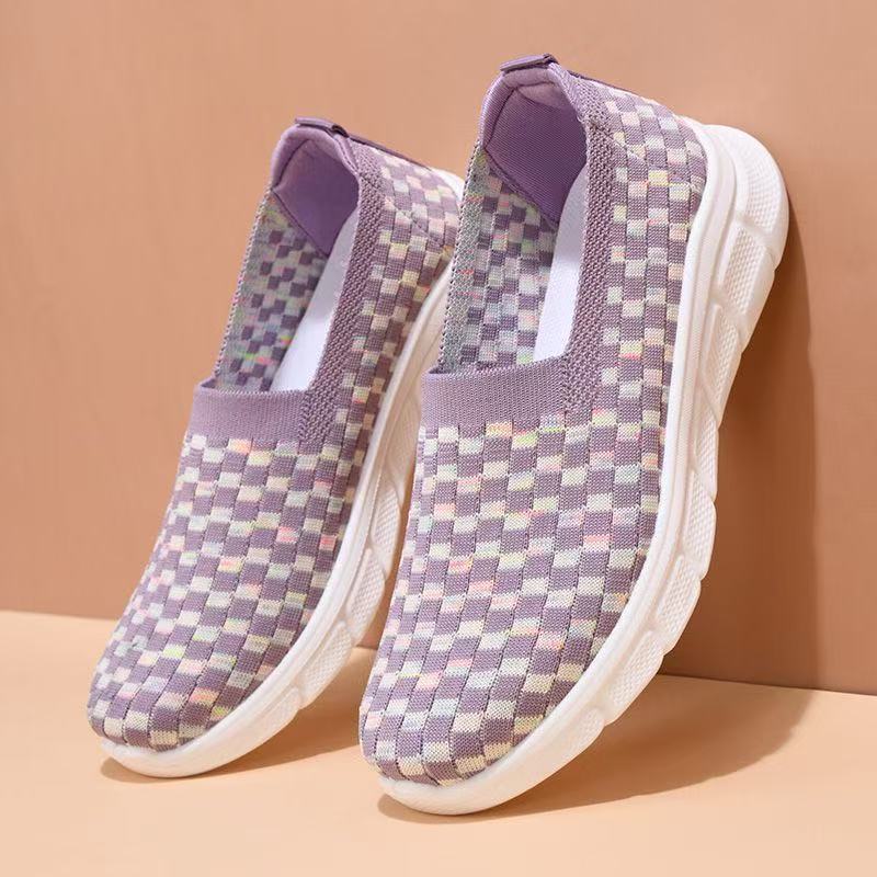 Damen Sneaker Slip-On Weich Bequem Schnürlos