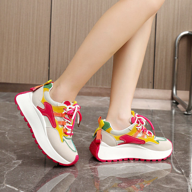 Damen Sneaker Sportlich Chunky Farbenfroh Trendy