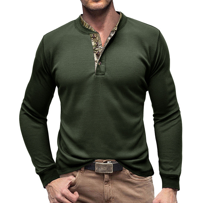 Herren Pullover Langarm Strukturiert Moderner Kragen