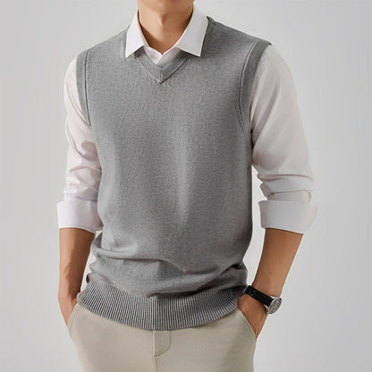 Herren Pulloverweste Elegant V-Ausschnitt Modern