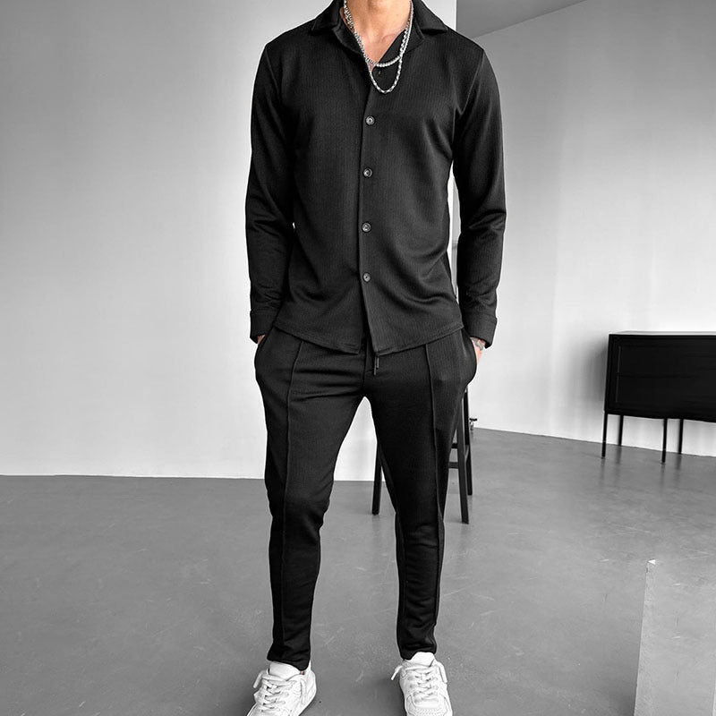 Herren Hemd Langarm Elegantes Strukturiert Modern