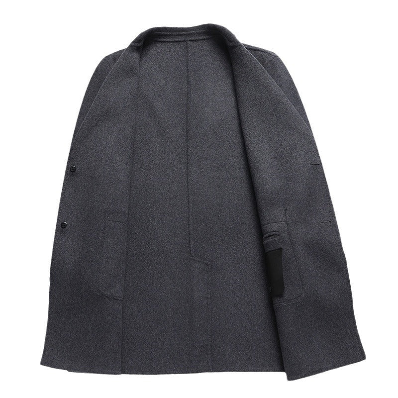 Herren Wollmantel Eleganter Wintermantel mit Taschen