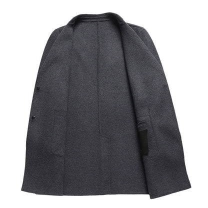 Herren Wollmantel Eleganter Wintermantel mit Taschen