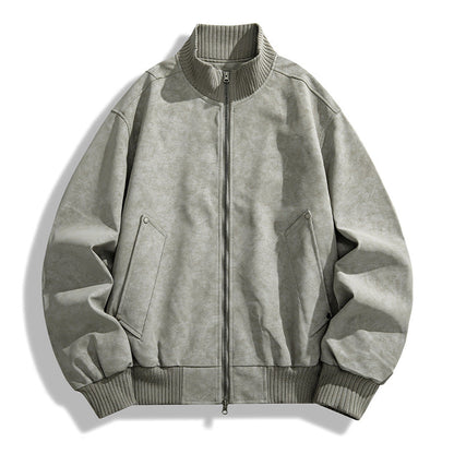 Herren Bomberjacke Modern Stylish mit Nappaleder Optik