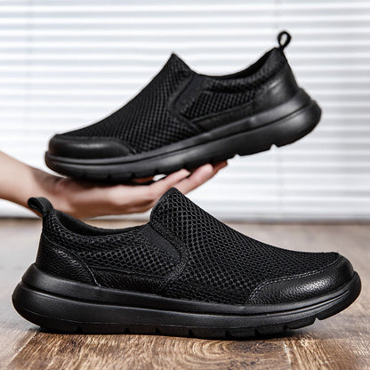 Damen Sneaker Bequem Atmungsaktiv Slip-On Schwarz
