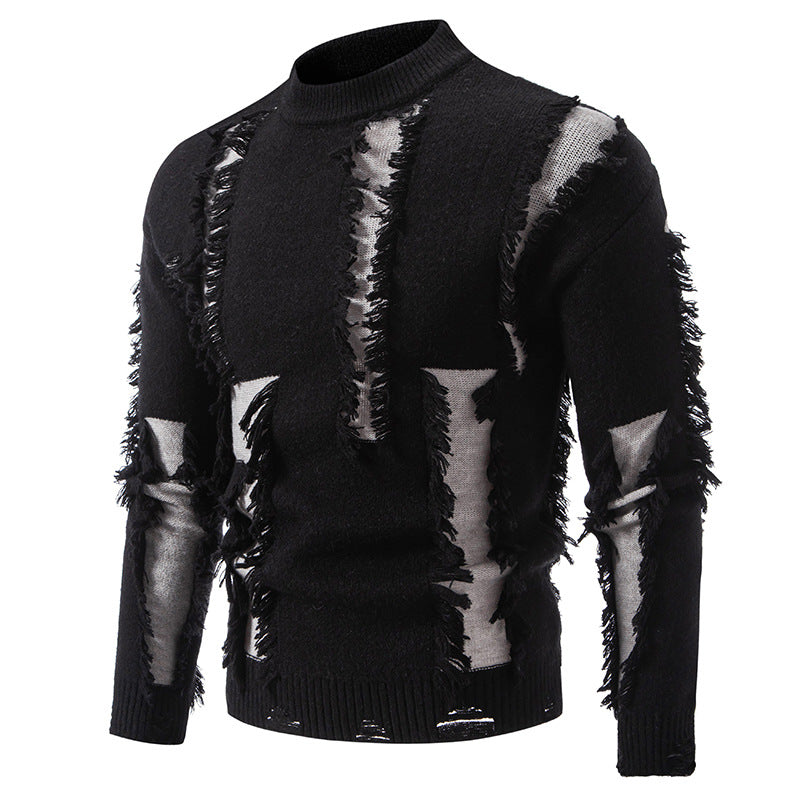 Herren Strickpullover Modern Trendig Mit Fransen - BerlinGlamour