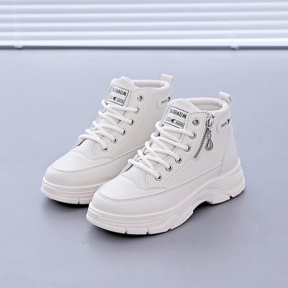 Damen Sneaker High-Top bequem rutschfest Schwarz