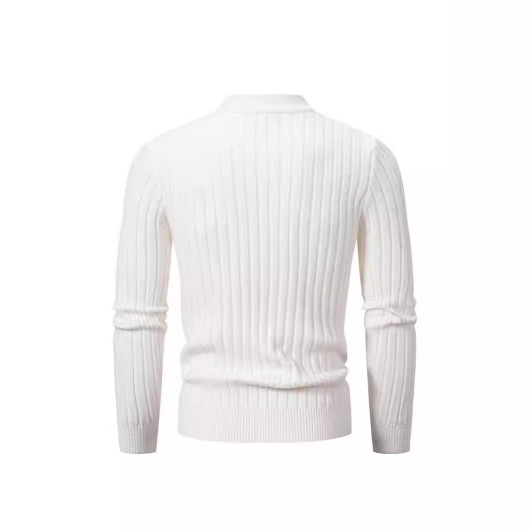 Herren Strickpullover Stehkragen Kabelmuster Modern