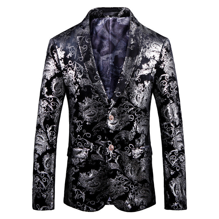Herren Smokingsanzug Blazer Elegant mit Pailletten Muster