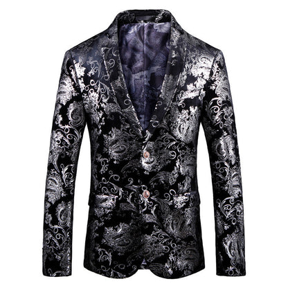 Herren Smokingsanzug Blazer Elegant mit Pailletten Muster
