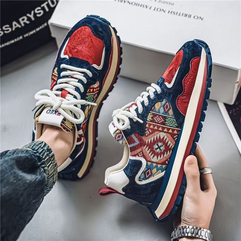 Damen Sneaker Sportlich Tribal Muster Rutschfest