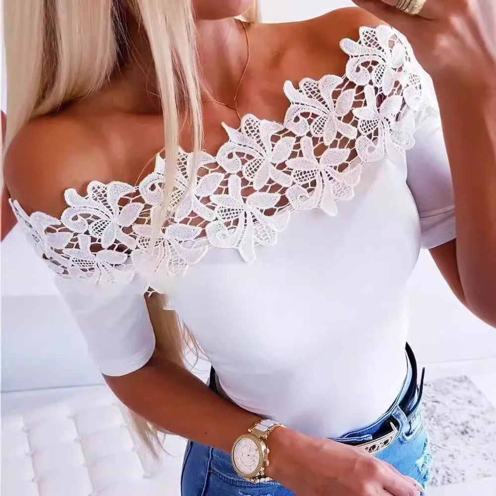 Eleganter Damen Body mit Spitze und Glitzer - BerlinGlamour