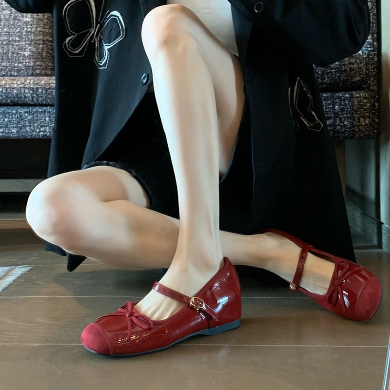 Damen Ballerinas Elegantes Lackleder Schuhe - BerlinGlamour