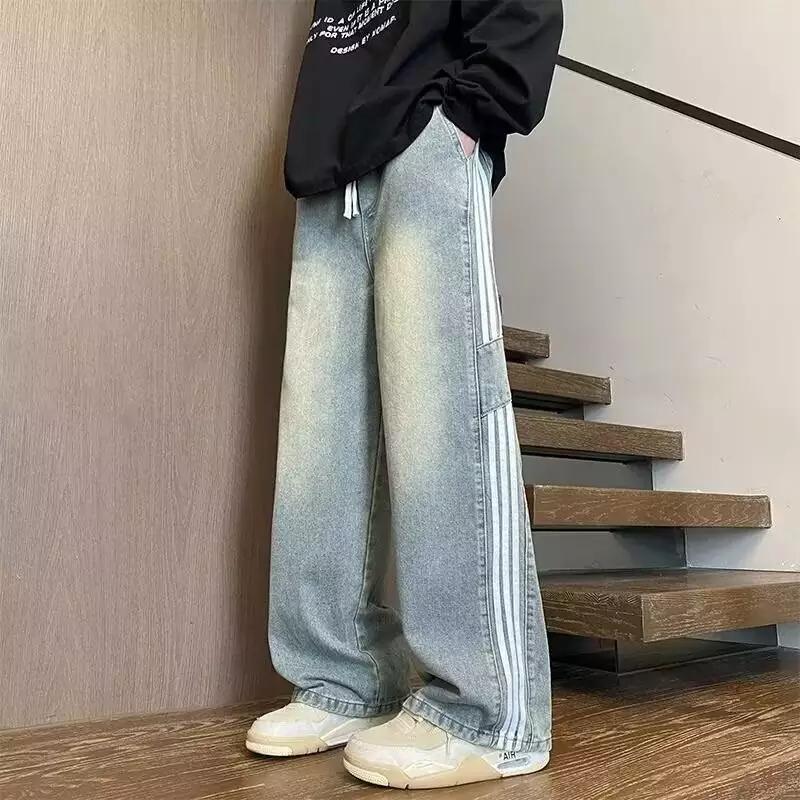 Herren Jeanshose Groß geschnitten mit Streifen und Taschen