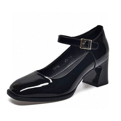 Damen Pumps mit Riemchen und Blockabsatz Elegante Schuhe
