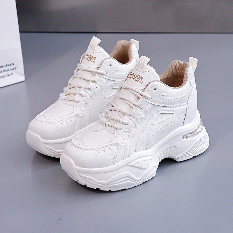 Damen Sneaker Sportlich Chunky Bequem Schwarz