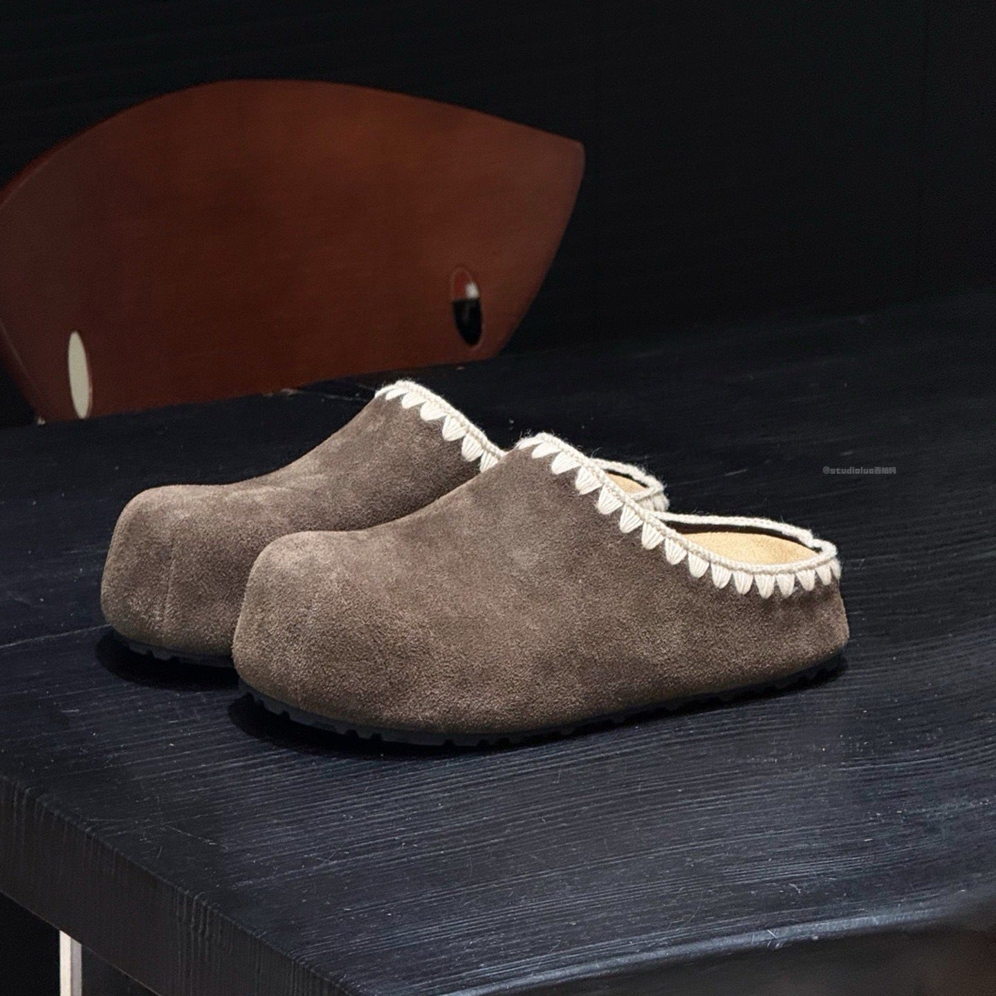 Damen Clogs Weiches Wildleder Handgefertigt Elegant