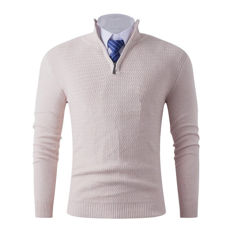 Herren Pullover Strick Modern Stehkragen