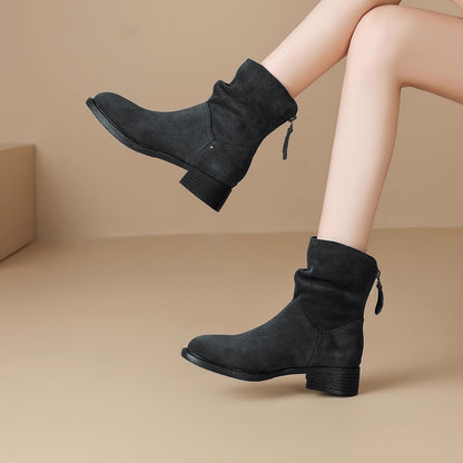 Damen Stiefeletten Weiches Wildleder Lässig