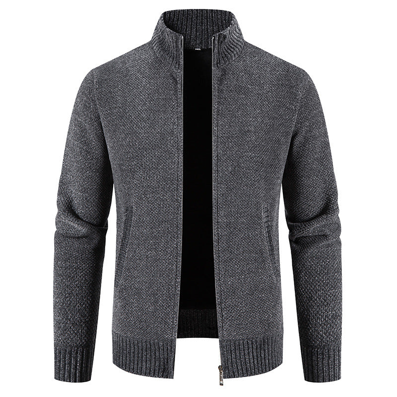 Herren Strickjacke Modisch Reißverschluss Kragen