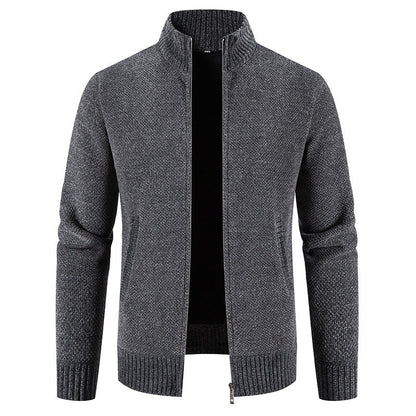 Herren Strickjacke Modisch Reißverschluss Kragen