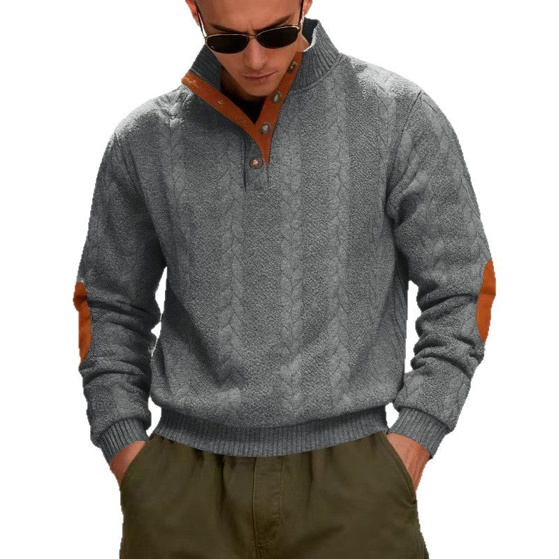 Herren Pullover Gestrickt Modern Kontrastdetails