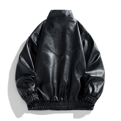 Herren Lederjacke Kunstleder Bequem Mit Taschen - BerlinGlamour