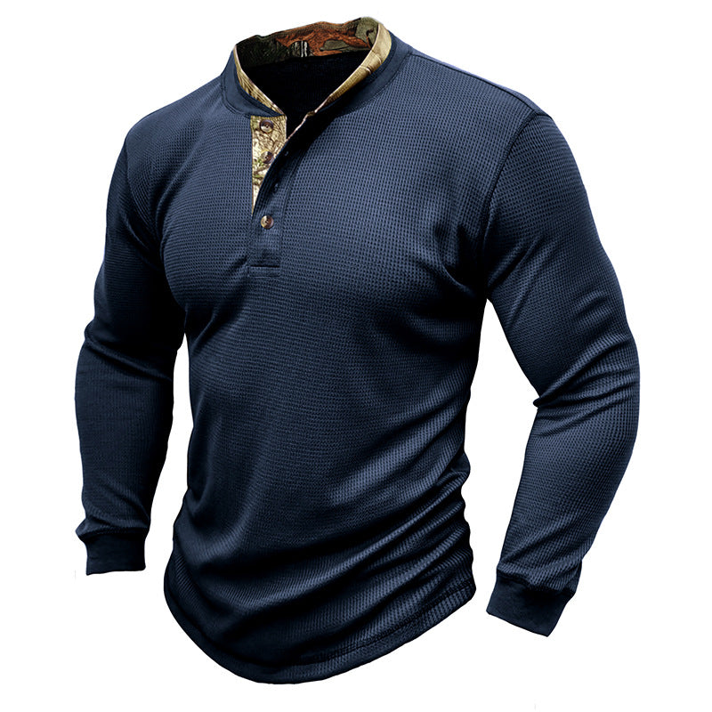 Herren Langarmshirt Moderner Kragen Elegant Schwarz - BerlinGlamour