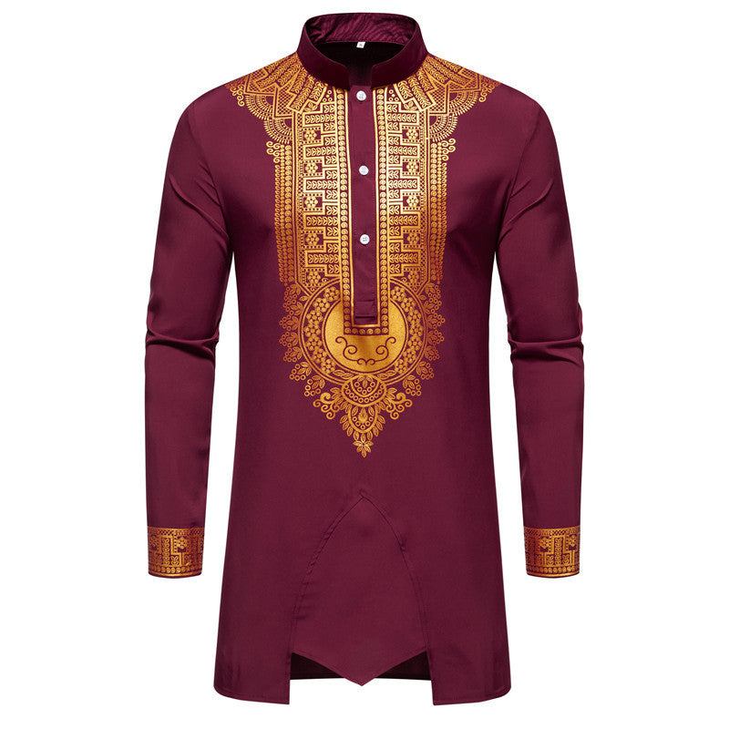 Herren elegante Tunika mit kunstvoller Stickerei und passender Hose BerlinGlamour