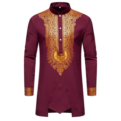 Herren elegante Tunika mit kunstvoller Stickerei und passender Hose BerlinGlamour