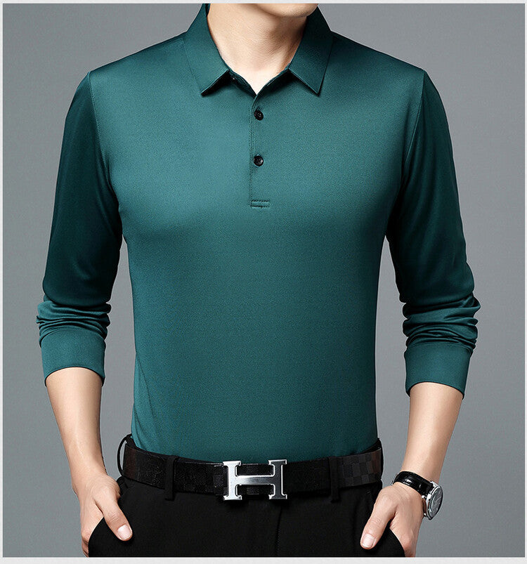 Herren Langarm Poloshirt atmungsaktiv Feuchtigkeitsregulierend