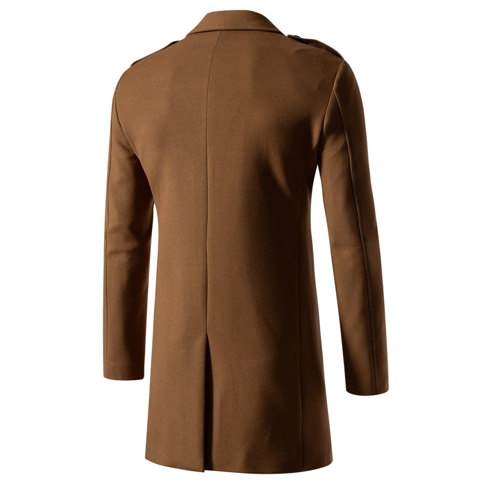 Herren Trenchcoat Klassisch Lang Wasserabweisend