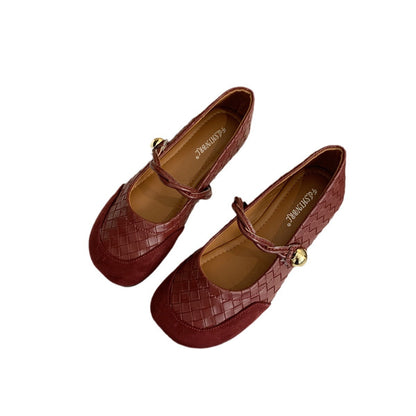 Damen Ballerinas Geflochtene Schuhe mit Schleife Elegante Mode