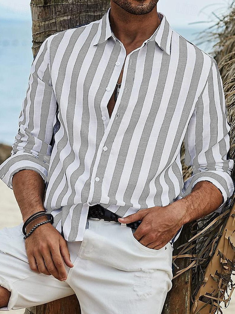 Herren Hemd Gestreift Modern Berlin Stil