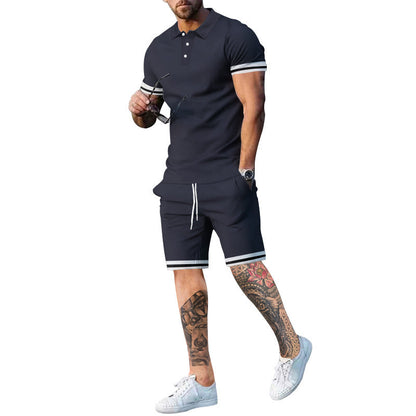 Herren Sportset Poloshirt Shorts Modern Sommer