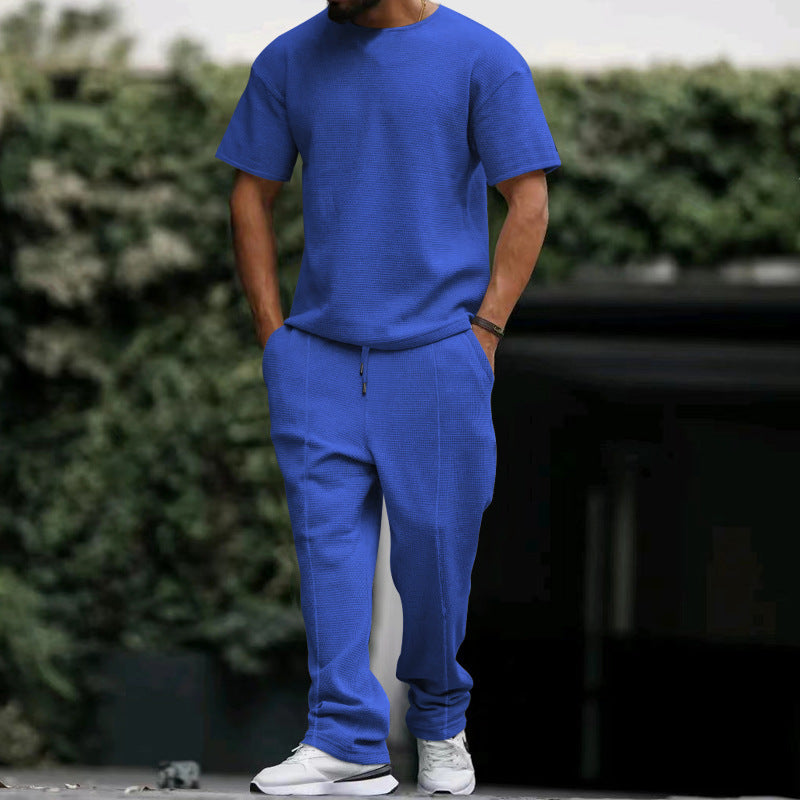 Herren Sportoutfit Atmungsaktiv Kurzarmshirt Bequeme Jogginghosen - BerlinGlamour