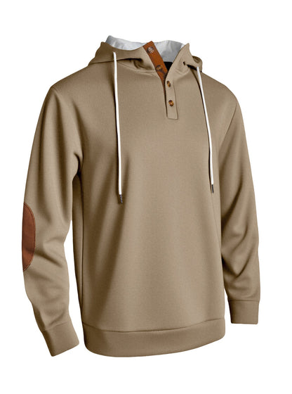 Herren Kapuzenpullover Modern mit Knöpfen und Verstärkung