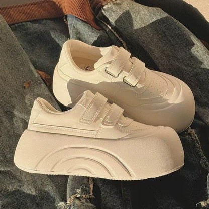 Damen Sneaker Plattform Komfortabel Mit Klettverschluss