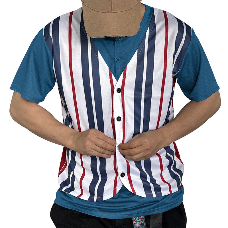 Herren Sportshirt Gestreift Überwurf Modern Sportlich
