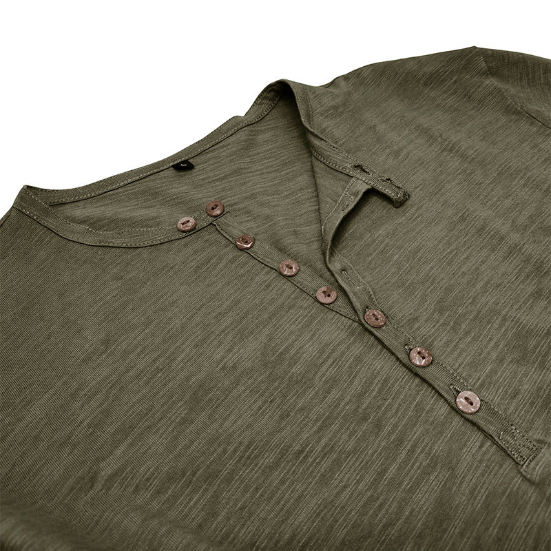 Herren Langarmshirt mit Knöpfen Elegant Berlin Style
