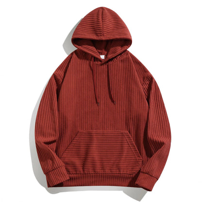 Herren Kapuzenpullover Strukturiert Rippstoff Grau
