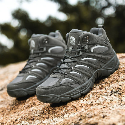 Damen Outdoor-Schnürboots wasserabweisend rutschfest Schwarz