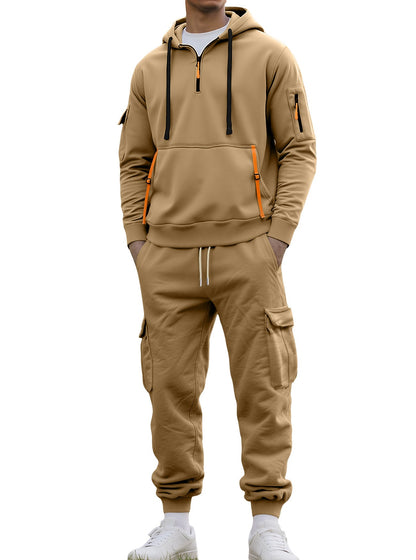 Herren Sportanzug Kapuze Taschen Funktionell Modern