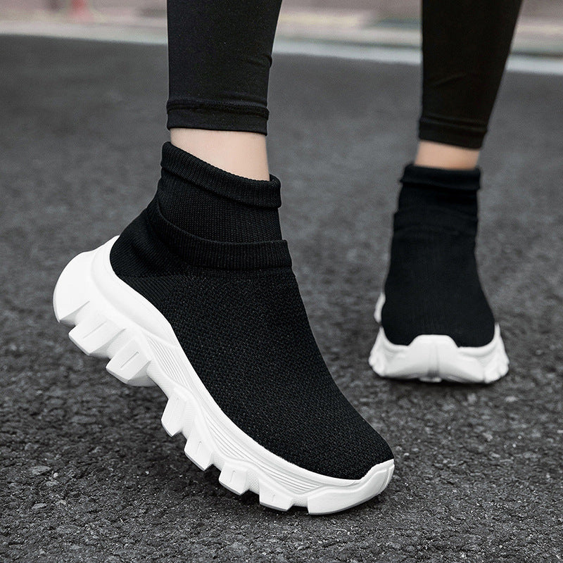 Damen Sneaker Strick Schuhe Bequem Sportlich