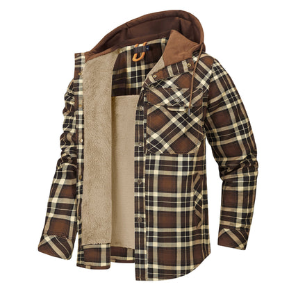 Herren Flanelljacke Weich Warm Mit Futter