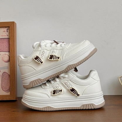 Damen Sneaker Niedrigprofil mit Tiermotiv Trendy Frauen Schuhe