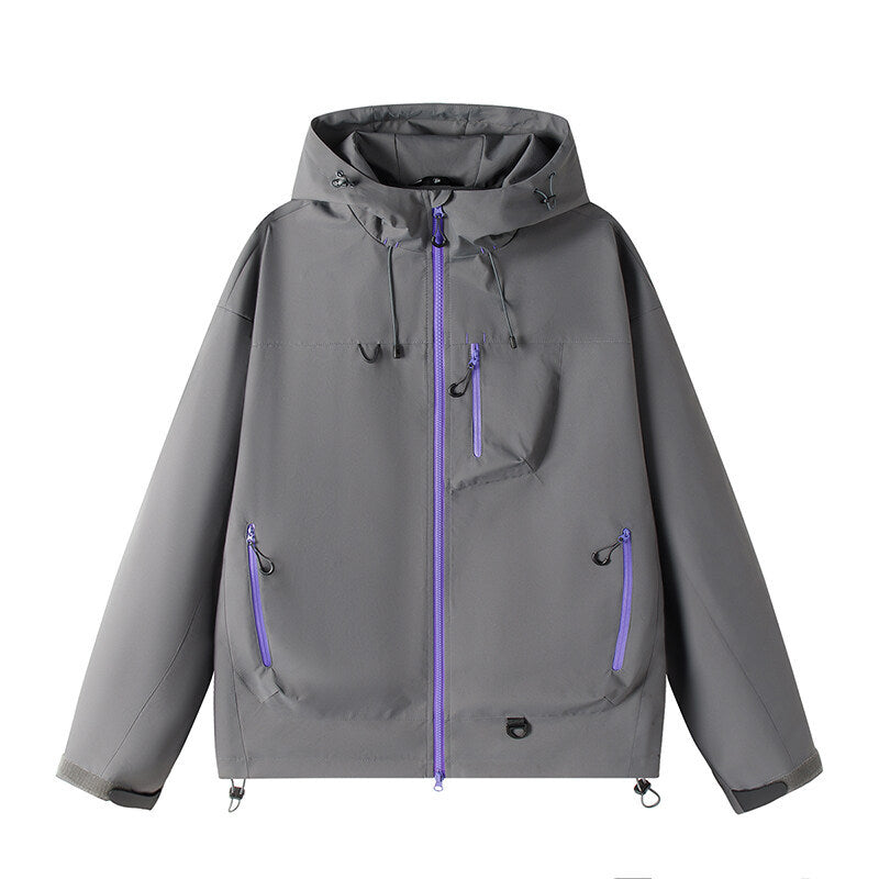 Wasserfeste Outdoorjacke Herren Multifunktionell Schwarz