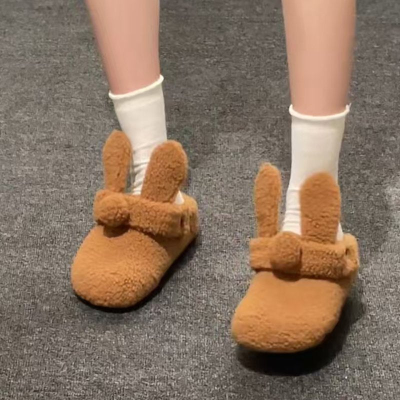 Weiche Damen Hausschuhe mit Hasenohren Design Lustig
